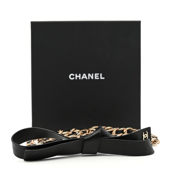 Chanel lambskin Chain belt with lambskin bow NWT main image 2